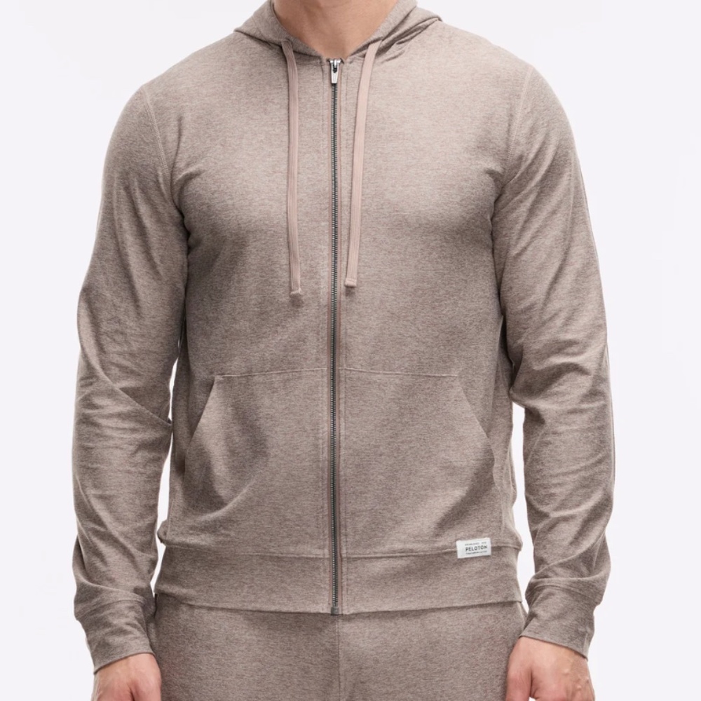 Peloton Dreamland Full Zip Hoodie Men’s Large Taupe Grey